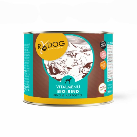 RyDog Vitalmenü Bio-Rind – Hochwertige Bio-Rindfleisch Mahlzeit